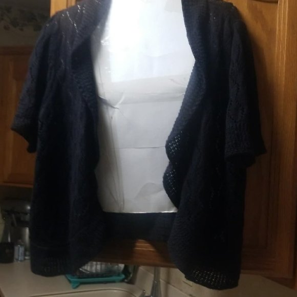 St. John's Bay Sweaters - ST JOHNS BAY WOMENS CARDOGAN SWEATER BLACK SIZE  1X